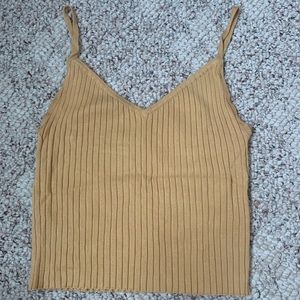 Mustard yellow Kendall and Kylie sweater tank